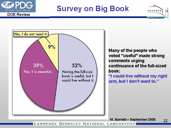 DOE Review Survey on Big Book Many of the people who voted "useful" made