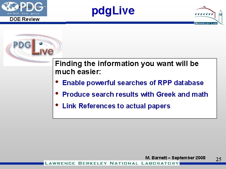 pdg. Live DOE Review Finding the information you want will be much easier: •