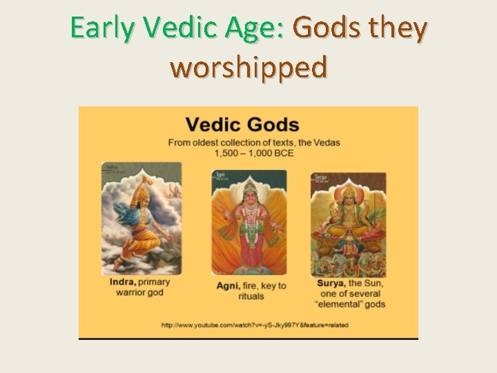 Early Vedic Age: Gods they worshipped 