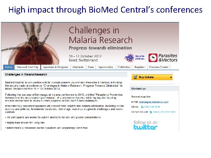 High impact through Bio. Med Central’s conferences 