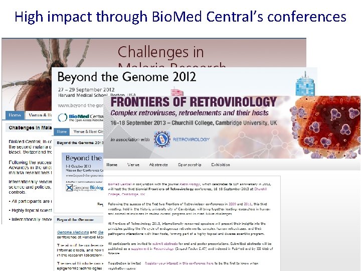 High impact through Bio. Med Central’s conferences 