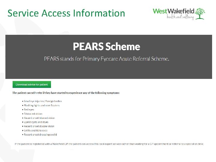 Service Access Information 