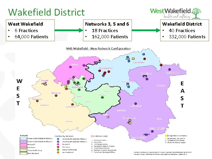 Wakefield District West Wakefield • 6 Practices • 64, 000 Patients Networks 3, 5