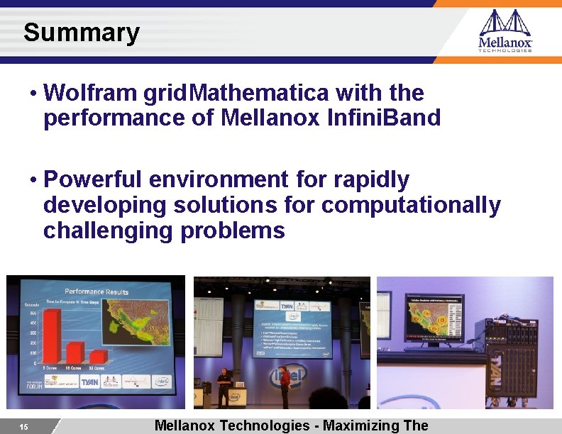 Summary • Wolfram grid. Mathematica with the performance of Mellanox Infini. Band • Powerful