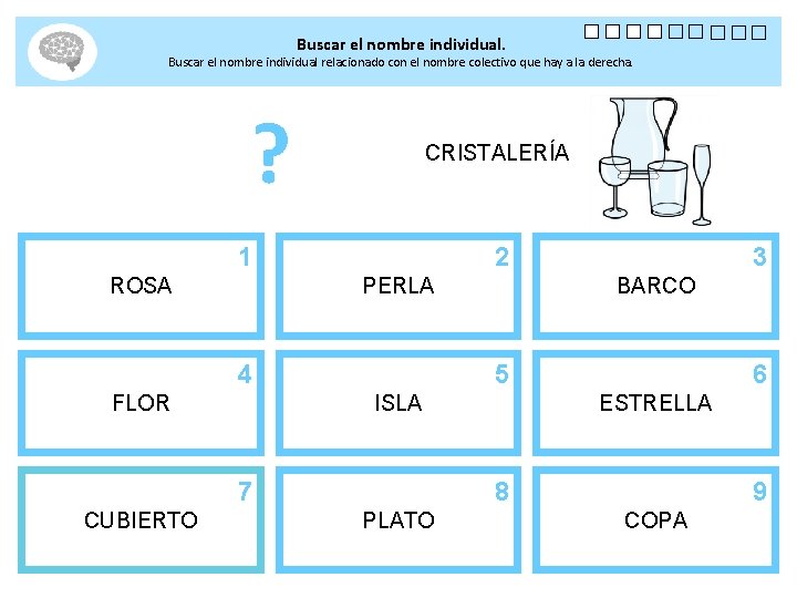 Buscar el nombre individual. Buscar el nombre individual relacionado con el nombre colectivo que