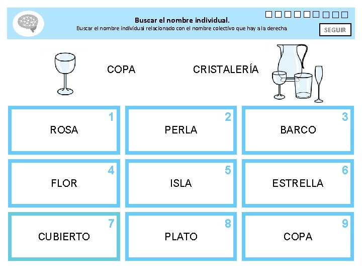 Buscar el nombre individual. Buscar el nombre individual relacionado con el nombre colectivo que