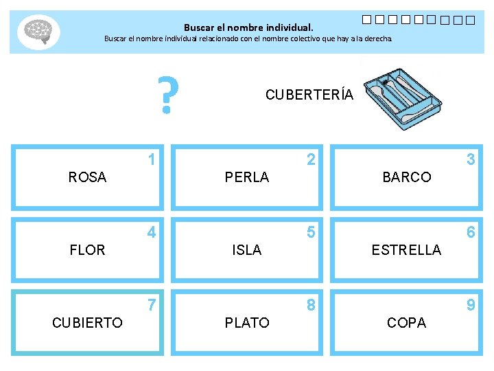 Buscar el nombre individual. Buscar el nombre individual relacionado con el nombre colectivo que