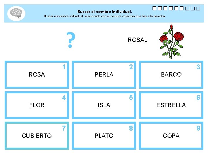 Buscar el nombre individual. Buscar el nombre individual relacionado con el nombre colectivo que