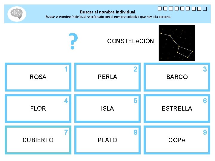 Buscar el nombre individual. Buscar el nombre individual relacionado con el nombre colectivo que