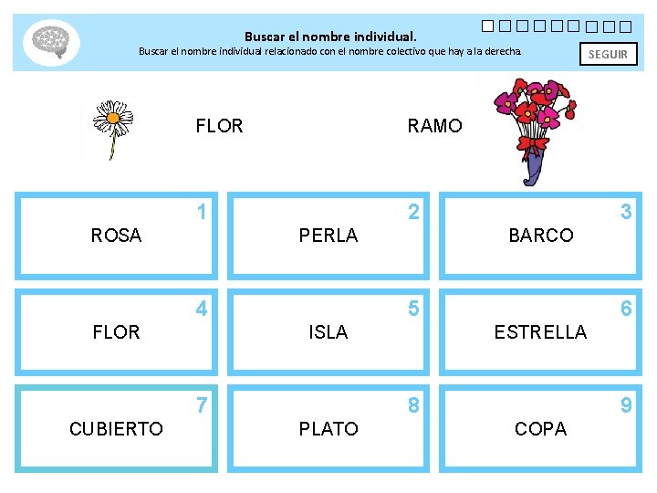 Buscar el nombre individual. Buscar el nombre individual relacionado con el nombre colectivo que