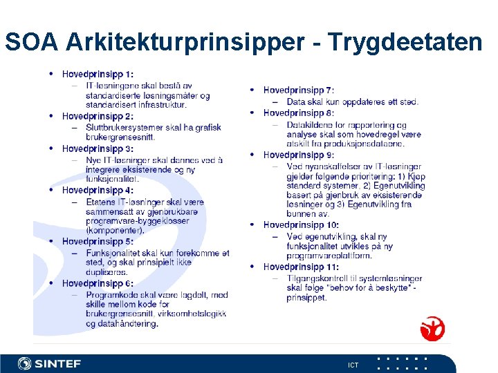 SOA Arkitekturprinsipper - Trygdeetaten ICT 