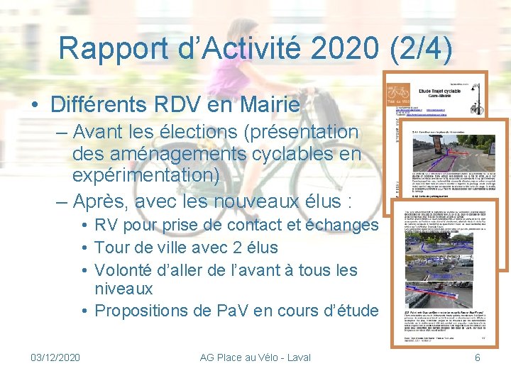 Rapport d’Activité 2020 (2/4) • Différents RDV en Mairie – Avant les élections (présentation