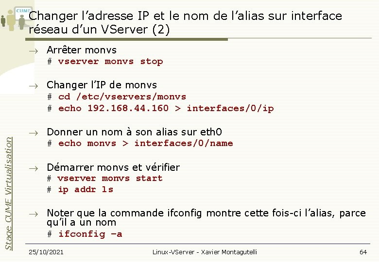 Changer l’adresse IP et le nom de l’alias sur interface réseau d’un VServer (2)