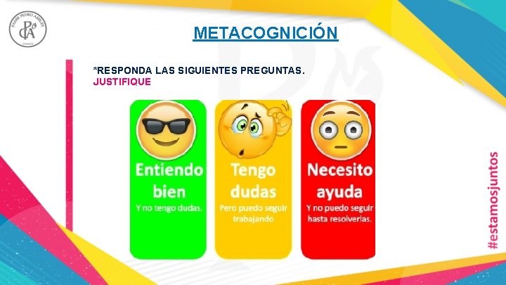 METACOGNICIÓN *RESPONDA LAS SIGUIENTES PREGUNTAS. JUSTIFIQUE 