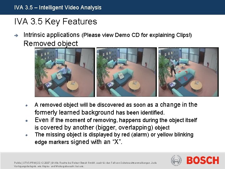 IVA 3. 5 – Intelligent Video Analysis IVA 3. 5 Key Features è Intrinsic