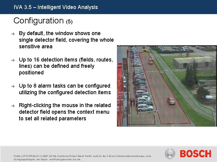 IVA 3. 5 – Intelligent Video Analysis Configuration (5) è By default, the window