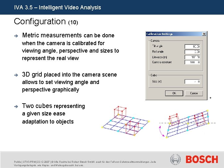 IVA 3. 5 – Intelligent Video Analysis Configuration (10) è Metric measurements can be