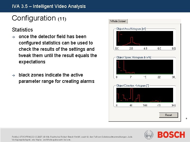 IVA 3. 5 – Intelligent Video Analysis Configuration (11) Statistics è once the detector