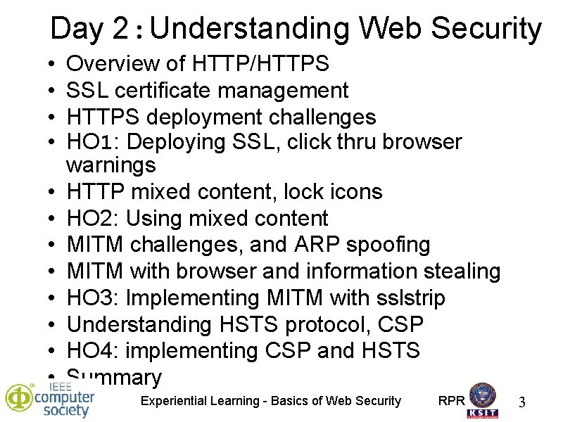 Experiential Learning Workshop on Web Security Basics July