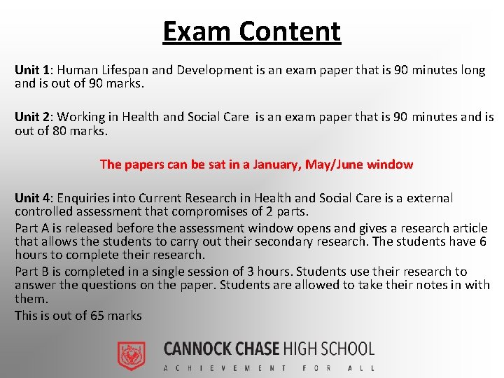 Exam Content Unit 1: Human Lifespan and Development is an exam paper that is