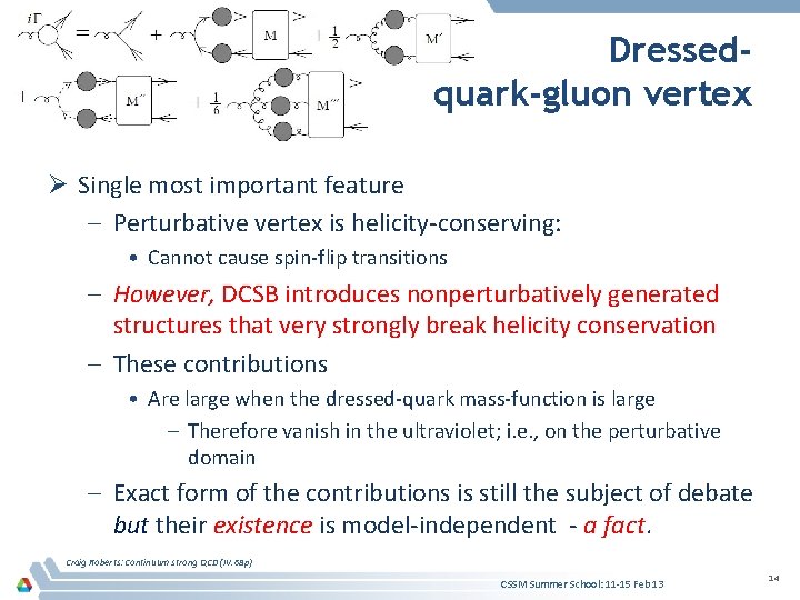 Dressedquark-gluon vertex Ø Single most important feature – Perturbative vertex is helicity-conserving: • Cannot