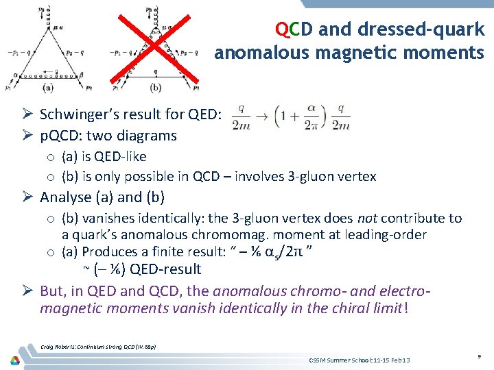 QCD and dressed-quark anomalous magnetic moments Ø Schwinger’s result for QED: Ø p. QCD: