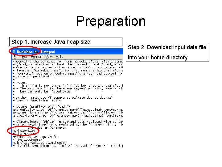 Preparation Step 1. Increase Java heap size Step 2. Download input data file into