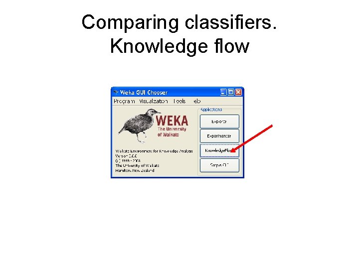 Comparing classifiers. Knowledge flow 