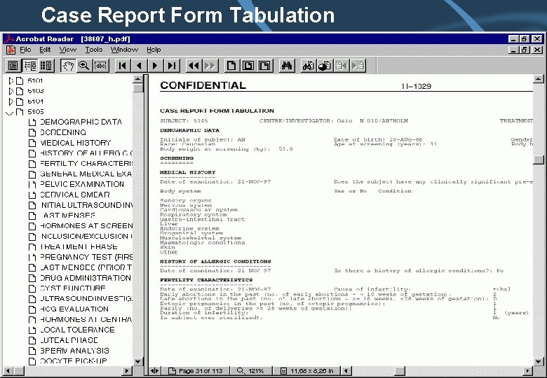 Case Report Form Tabulation 