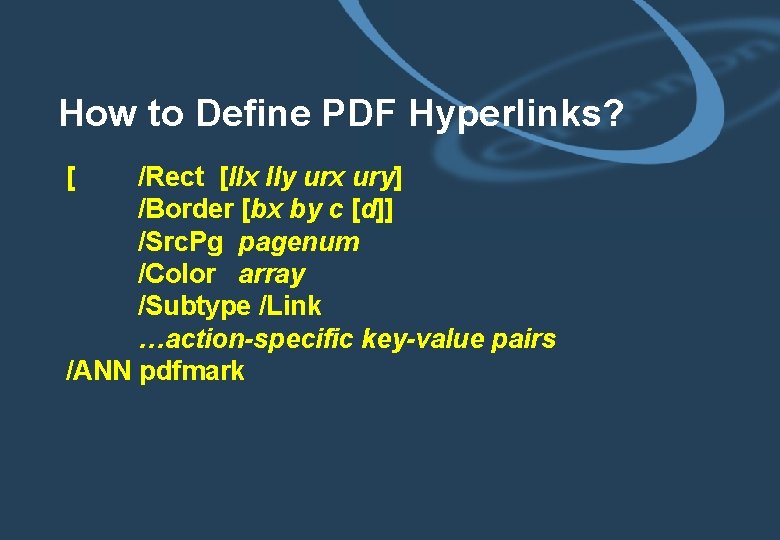 How to Define PDF Hyperlinks? [ /Rect [llx lly urx ury] /Border [bx by