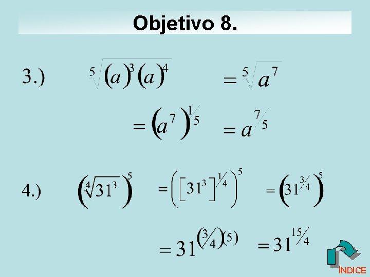 Objetivo 8. ÍNDICE 