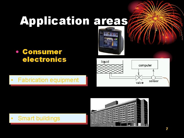 Application areas • Consumer electronics • Fabrication equipment • Smart buildings 7 
