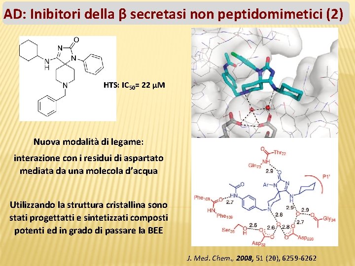 AD: Inibitori della β secretasi non peptidomimetici (2) HTS: IC 50= 22 μM Nuova