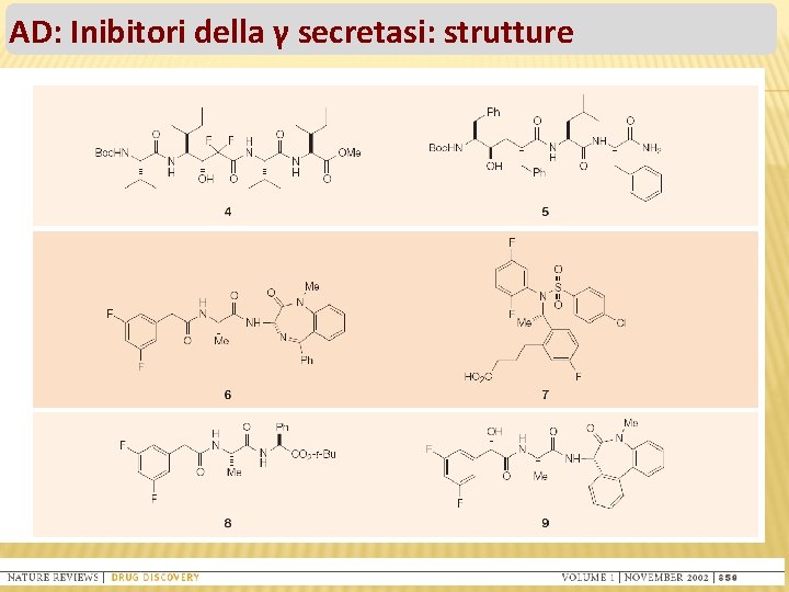 AD: Inibitori della γ secretasi: strutture 