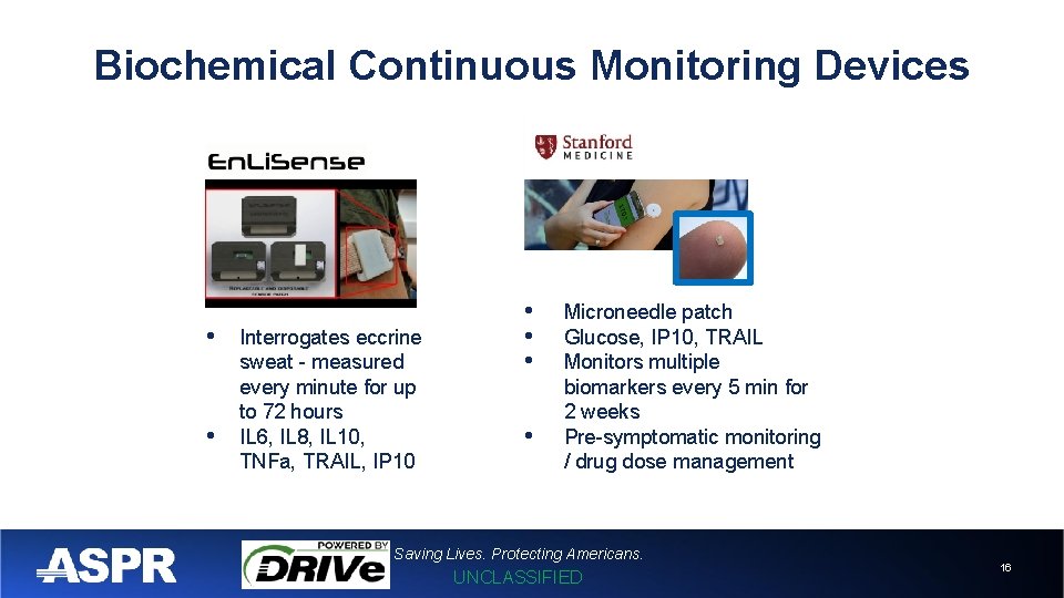 Biochemical Continuous Monitoring Devices • • Interrogates eccrine sweat - measured every minute for