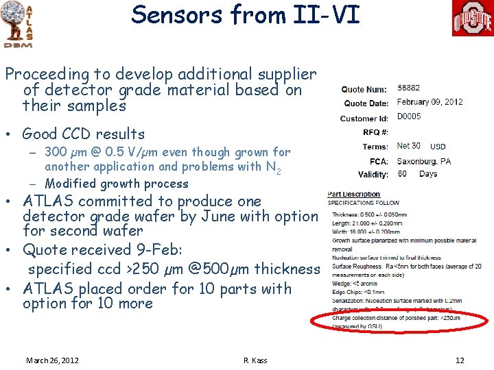 Sensors from II-VI Proceeding to develop additional supplier of detector grade material based on