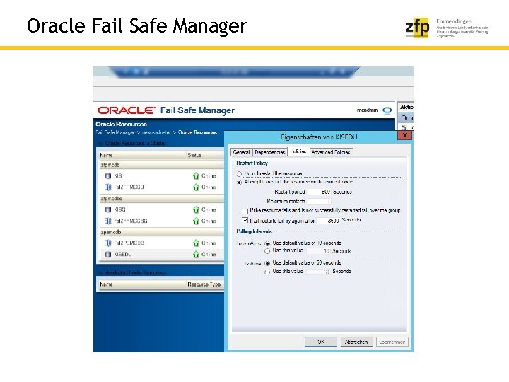Oracle Fail Safe Manager 