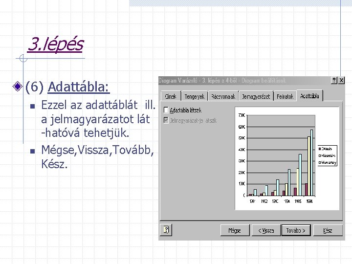 3. lépés (6) Adattábla: n n Ezzel az adattáblát ill. a jelmagyarázatot lát -hatóvá