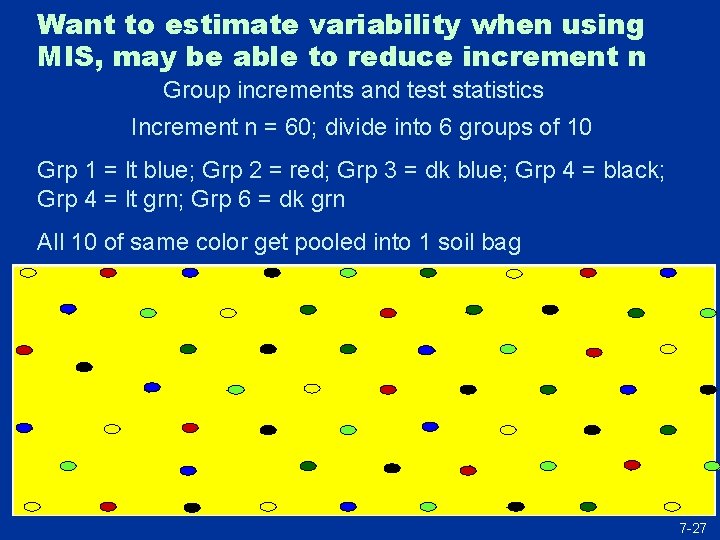 Want to estimate variability when using MIS, may be able to reduce increment n