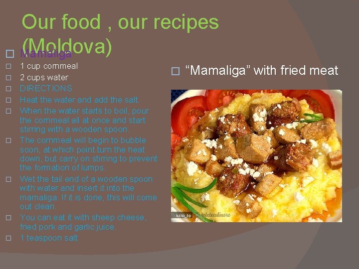 Our food , our recipes (Moldova) � Mamaliga � � � � � 1