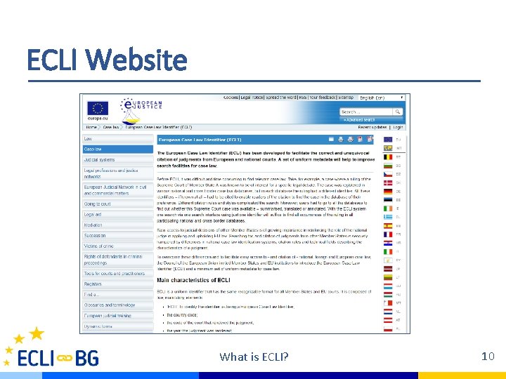 ECLI Website What is ECLI? 10 