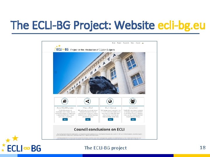 The ECLI-BG Project: Website ecli-bg. eu The ECLI-BG project 18 