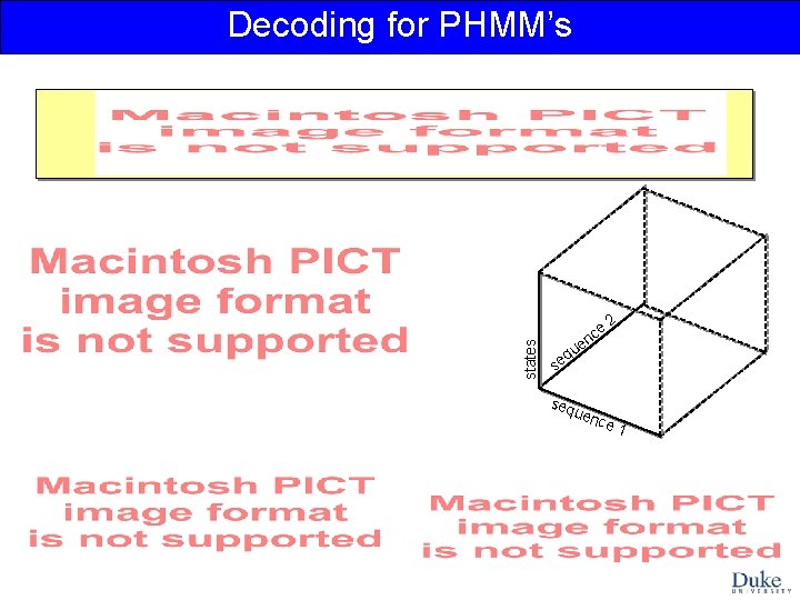 states Decoding for PHMM’s qu se seq e nc 2 e uen ce 1