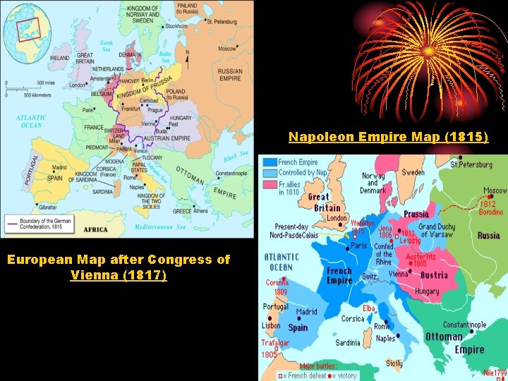 Napoleon Empire Map (1815) European Map after Congress of Vienna (1817) 