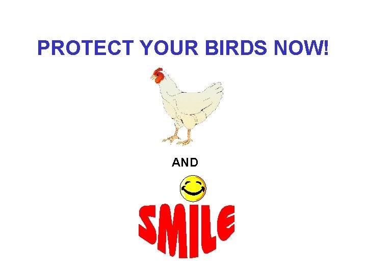 PROTECT YOUR BIRDS NOW! AND 