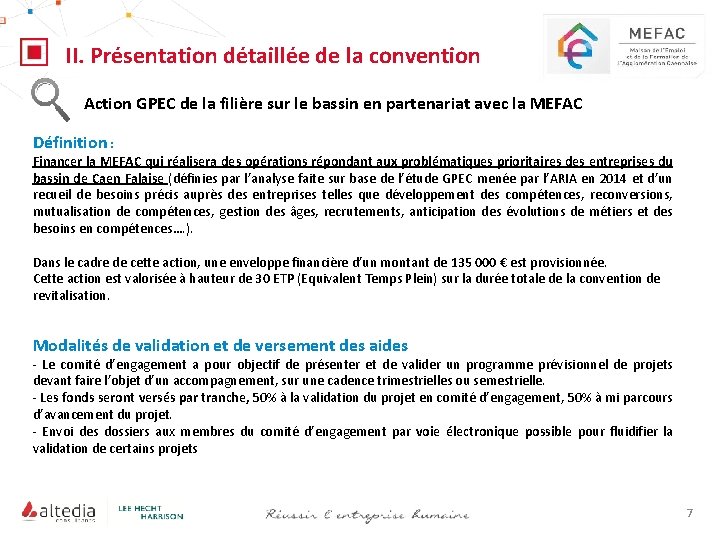 II. Présentation détaillée de la convention Action GPEC de la filière sur le bassin