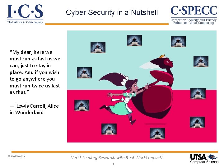 Cyber Security in a Nutshell “My dear, here we must run as fast as