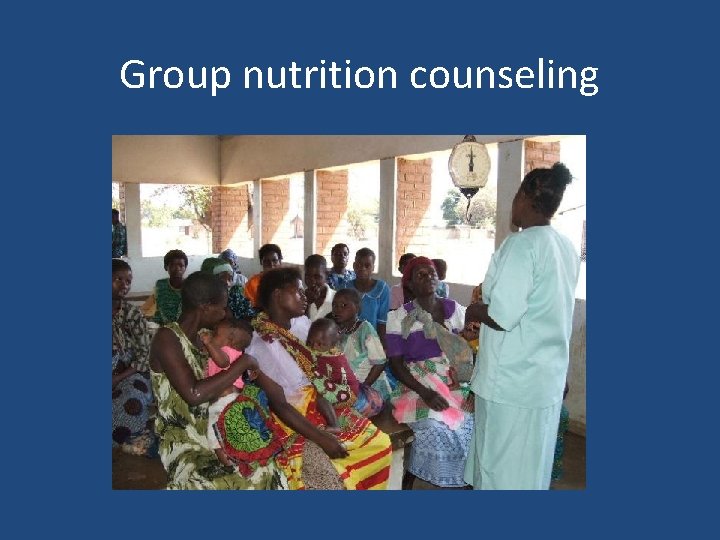 Group nutrition counseling 