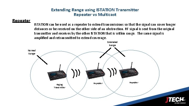 Extending Range using ISTATION Transmitter Repeater vs Multicast Repeater ISTATION can be used as