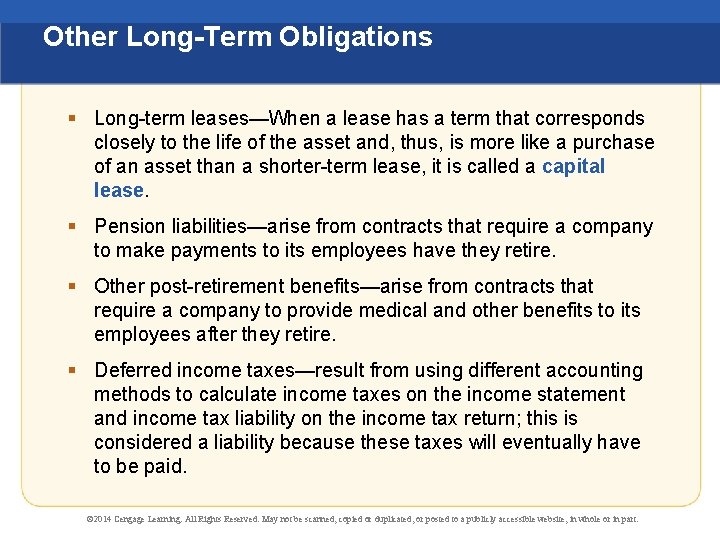 Other Long-Term Obligations § Long-term leases—When a lease has a term that corresponds closely